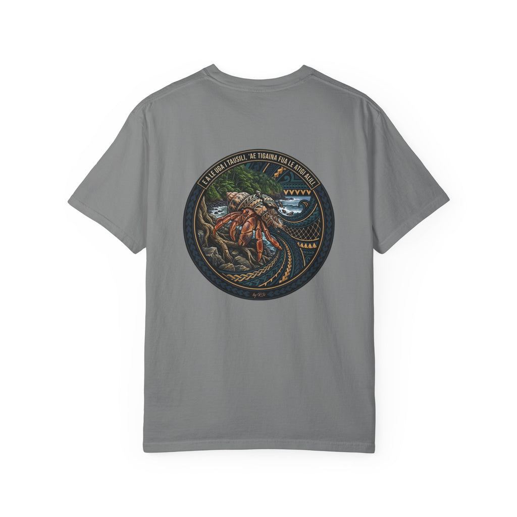 Samoan Proverb (Alagaupu) Hermit Crab Graphic T-Shirt — Vintage Coastal Fishing Tee