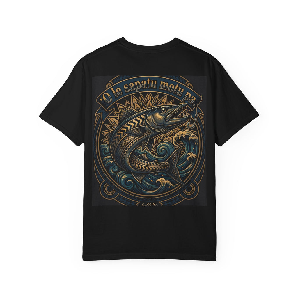 The Barracuda That Tears Free — Samoan Proverb Tee