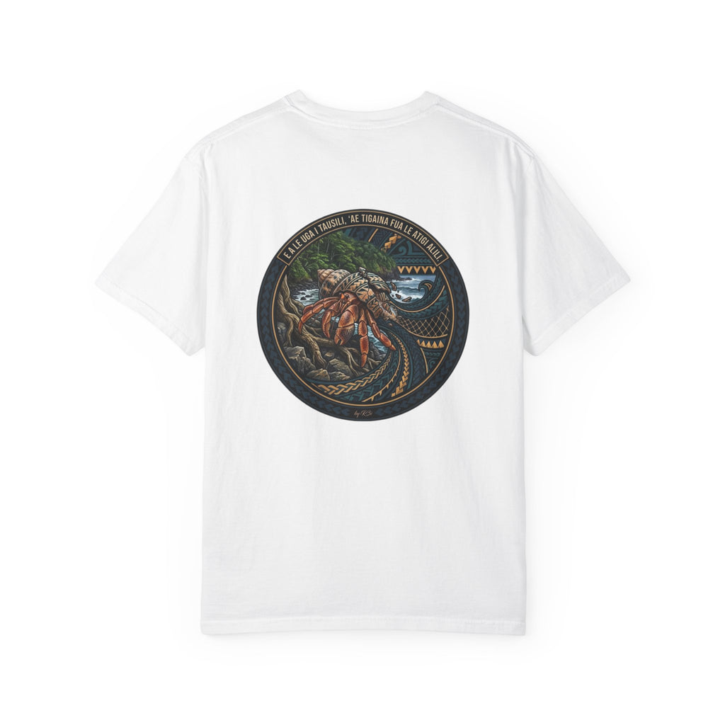 Samoan Proverb (Alagaupu) Hermit Crab Graphic T-Shirt — Vintage Coastal Fishing Tee