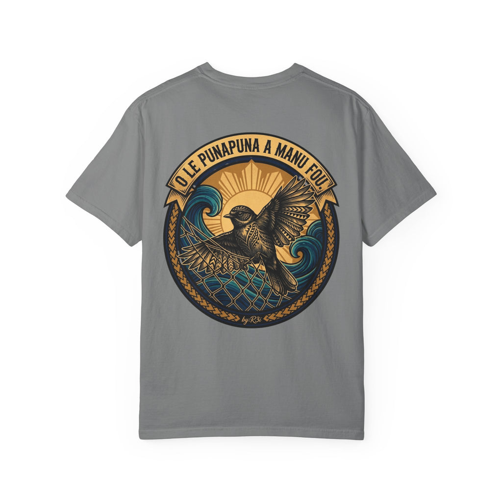 The Newly Caught Bird — Samoan Proverb Tee