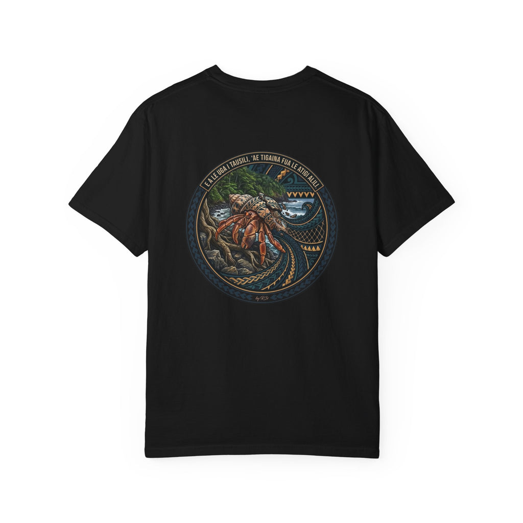 Samoan Proverb (Alagaupu) Hermit Crab Graphic T-Shirt — Vintage Coastal Fishing Tee