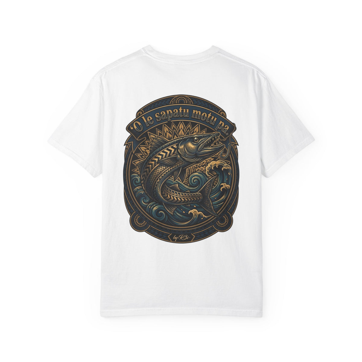 The Barracuda That Tears Free — Samoan Proverb Tee