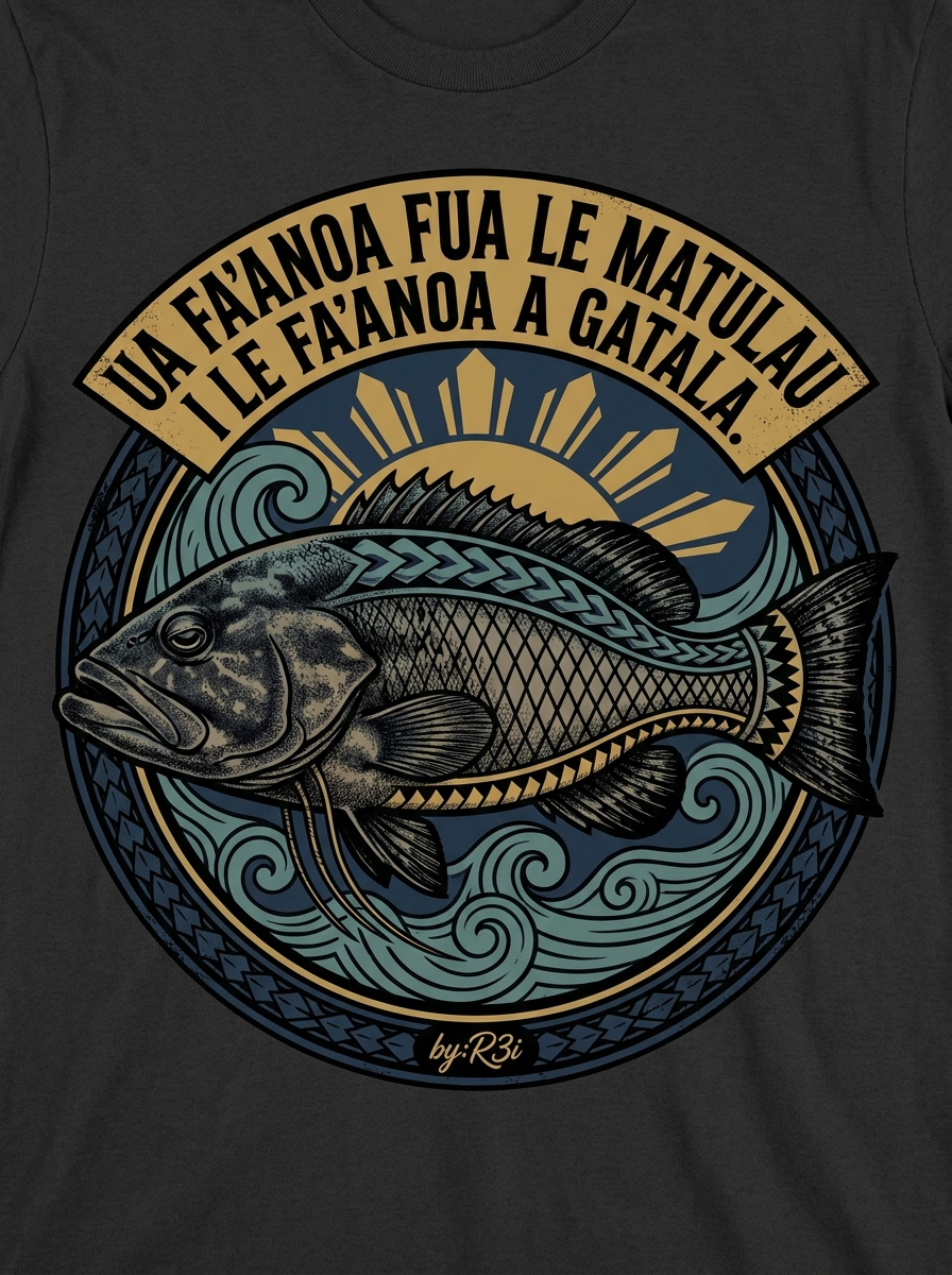 Back print: The matulau fish sharing the gatala's grief without reason