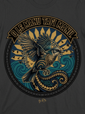 Back print: full design of a solitary decoy bird, illustrating the proverb O le manu tafi manu (A decoy bird that keeps away the wild birds)